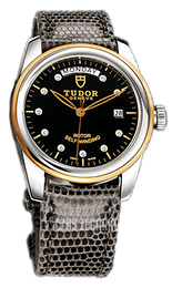 Tudor Glamour Day-Date Czarny/Skóra Ø39 mm 56003-BDIDGLZS
