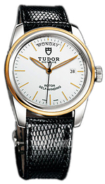 Tudor Glamour Day-Date Biały/Skóra Ø39 mm 56003-WIDBLZSGD