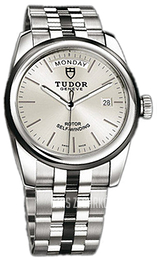 Tudor Glamour Day-Date Srebrny/Czeramiczna Ø39 mm 56010N-68060N-SIDSTL