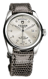 Tudor Glamour Day-Date Srebrny/Skóra Ø39 mm 56010N-SDIDGLZS