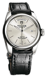 Tudor Glamour Day-Date Srebrny/Skóra Ø39 mm 56010N-SIDSBLS