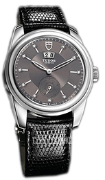 Tudor Glamour Double Date Szary/Skóra Ø42 mm 57000-GDIDBLZS