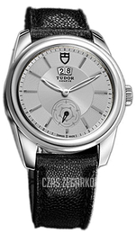 Tudor Glamour Double Date Srebrny/Skóra Ø42 mm 57000-SIDBJLS