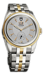 Tudor Glamour Double Date Srebrny/18 karatowe żółte złoto Ø42 mm 57003-68073-SDIDSGLD