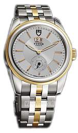 Tudor Glamour Double Date Srebrny/18 karatowe żółte złoto Ø42 mm 57003-68073-SIDGD