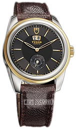 Tudor Glamour Double Date Czarny/Skóra Ø42 mm 57003-BIDBRJLSGD