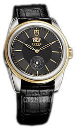 Tudor Glamour Double Date Czarny/Skóra Ø42 mm 57003-BIDSBLSGD