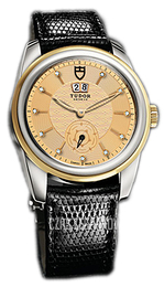 Tudor Glamour Double Date Szampański/Skóra Ø42 mm 57003-CHDIDBLZSP