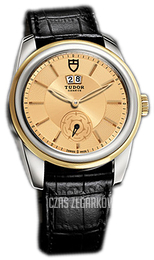 Tudor Glamour Double Date Szampański/Skóra Ø42 mm 57003-CHIDSBLSGD
