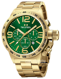 TW Steel Canteen Zielony/Stal w odcieniu złota Ø45 mm CB223