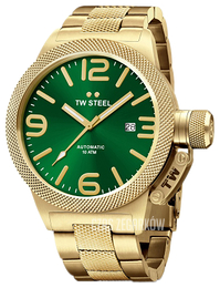 TW Steel Canteen Zielony/Stal w odcieniu złota Ø45 mm CB225