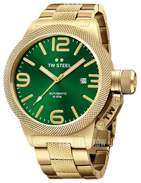 TW Steel Canteen Zielony/Stal w odcieniu złota Ø50 mm CB226