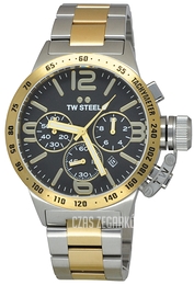 TW Steel Canteen Czarny/Stal w odcieniu złota Ø45 mm CB43