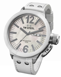 TW Steel Ceo Canteen Biały/Skóra Ø50 mm CE1038