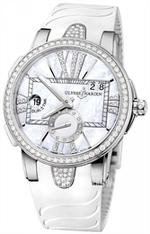 Ulysse Nardin Ladies Executive Biały/Skóra Ø40 mm 243-10B-3C-391