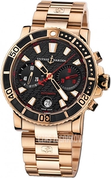Ulysse Nardin Marine Collection Diver Chronograph Czarny/18 karatowe różowe złoto Ø42.7 mm 8006-102-8C-926