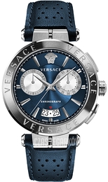 Versace Aion Niebieski/Skóra Ø45 mm VE1D00819