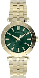 Versace V Race Zielony/Stal w odcieniu złota Ø43 mm VE2B00621