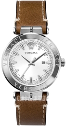 Versace Aion Srebrny/Skóra Ø44 mm VE2F00121