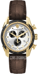 Versace V Ray Srebrny/Skóra Ø44 mm VE2I00221