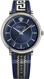 Versace V Circle Niebieski/Skóra Ø42 mm VE5A01121