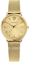 Versace V Circle Zloty/Stal w odcieniu złota Ø38 mm VE8100619