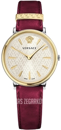Versace V Circle Zloty/Skóra Ø38 mm VE8100719