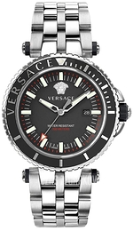 Versace V Race Czarny/Stal Ø46 mm VEAK00318