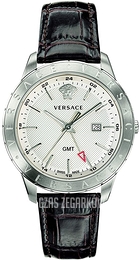 Versace Univers Srebrny/Skóra Ø43 mm VEBK00118