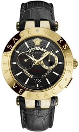 Versace V Race Czarny/Skóra Ø46 mm VEBV00119