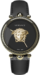 Versace Palazzo Czarny/Skóra Ø39 mm VECO01922