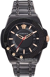 Versace Chain Reaction Czarny/Stal Ø46 mm VEDY00719