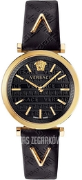 Versace V Twist Czarny/Skóra Ø37 mm VELS00619