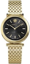 Versace V Twist Diamonds Czarny/Stal w odcieniu złota Ø36 mm VELS01119