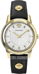 Versace Greca Srebrny/Skóra Ø38 mm VEPX01021