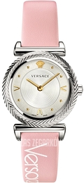 Versace V Motif Srebrny/Skóra Ø36 mm VERE00118