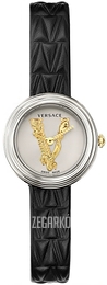 Versace Srebrny/Skóra Ø28 mm VET300421