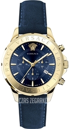 Versace Chrono Signature Niebieski/Skóra Ø45 mm VEV600319