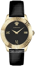 Versace Greca Czarny/Skóra Ø39 mm VEVC00319