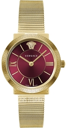 Versace Glam Lady Czerwony/Stal w odcieniu złota Ø39 mm VEVE00619