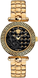 Versace Micro Vanitas Czarny/Stal w kolorze różowego złota Ø30 mm VQM050015