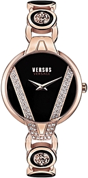 Versus by Versace Saint Germain Czarny/Stal w kolorze różowego złota Ø32 mm VSP1J0521