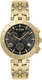 Versus by Versace Logo Czarny/Stal w odcieniu złota Ø44 mm VSP763318
