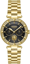 Versus by Versace Sertie N Crystal Czarny/Stal w odcieniu złota Ø36 mm VSPOS4021