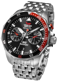 Vostok Europe Rocket N-1 Czarny/Stal Ø46 mm 6S21-225A707Br