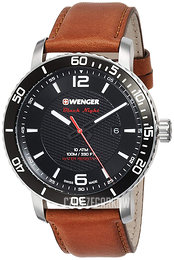 Wenger Roadster Czarny/Skóra Ø45 mm 01.1841.105
