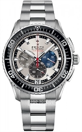 Zenith El Primero Stratos Flyback Srebrny/Stal Ø45.5 mm 03.2060.4057-69.M2060