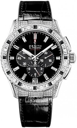 Zenith El Primero Stratos Flyback Czarny/Skóra Ø45.5 mm 45.2061.405-29.C714