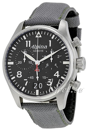 Alpina Startimer Czarny/Skóra Ø44 mm AL-372B4S6