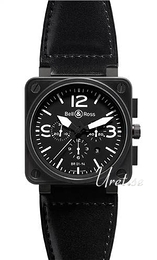 Bell & Ross Aviation Czarny/Guma 46x46 mm BR 01-94 Carbon